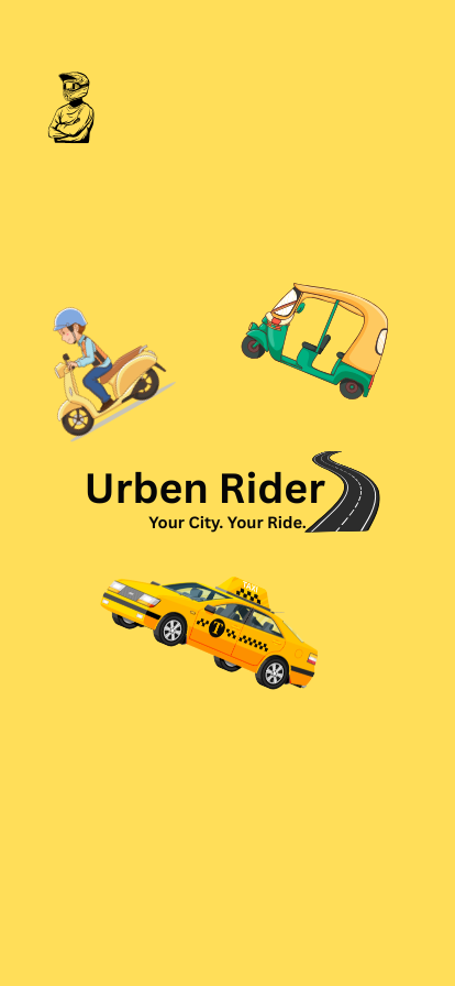 Urben Rider app artwork showing bike, auto and cab ride options